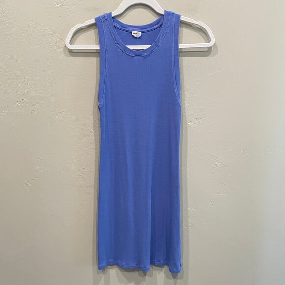 Aritzia Wilfred Free Ribbed Mini Dress Blue Purple - Size: Small - Picture 1 of 8